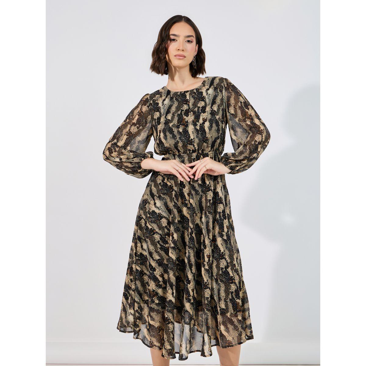 Styli Animal Print A-Line Midi Dress-women-clothing-dresses-image-5