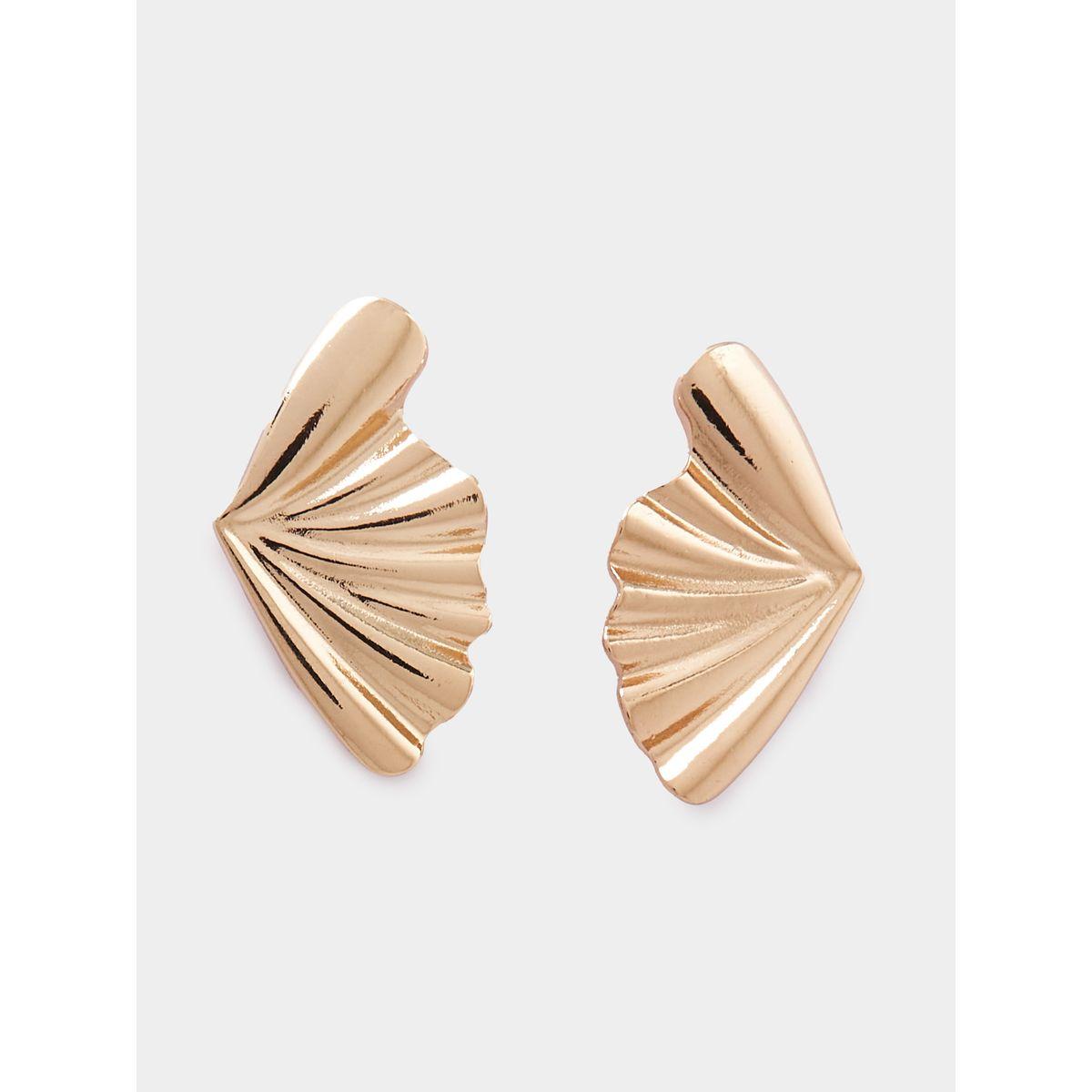 Styli Textured Fan Look Earrings-women-watchesandjewellery-jewellery-earrings-image-2