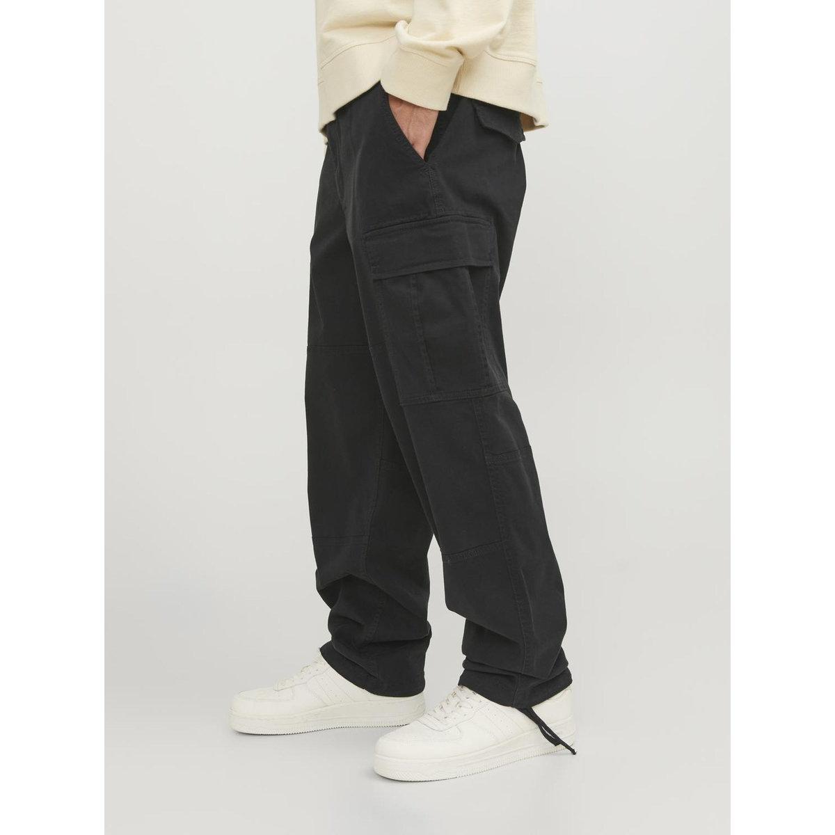 بنطال كارجو بقصة سائبة مع حواف باربطة-men-clothing-bottoms-trousersandchinos-trousers-image-4