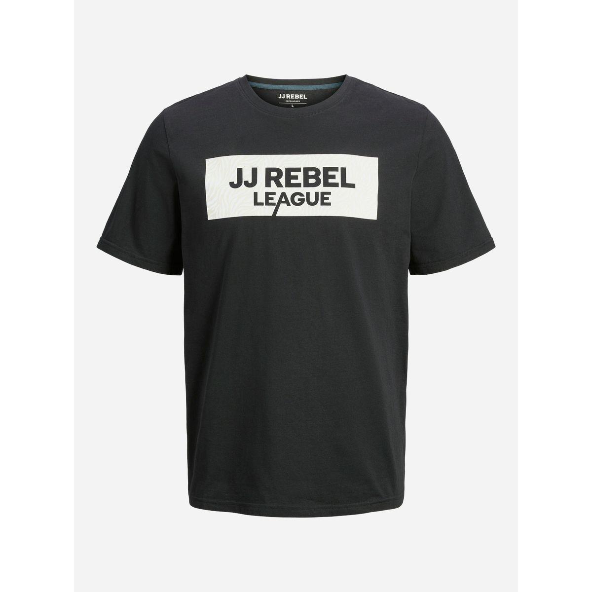 تيشيرت مطبع بشعار مع ياقة دائرية-men-clothing-tshirtsandpolos-tshirts-image-1