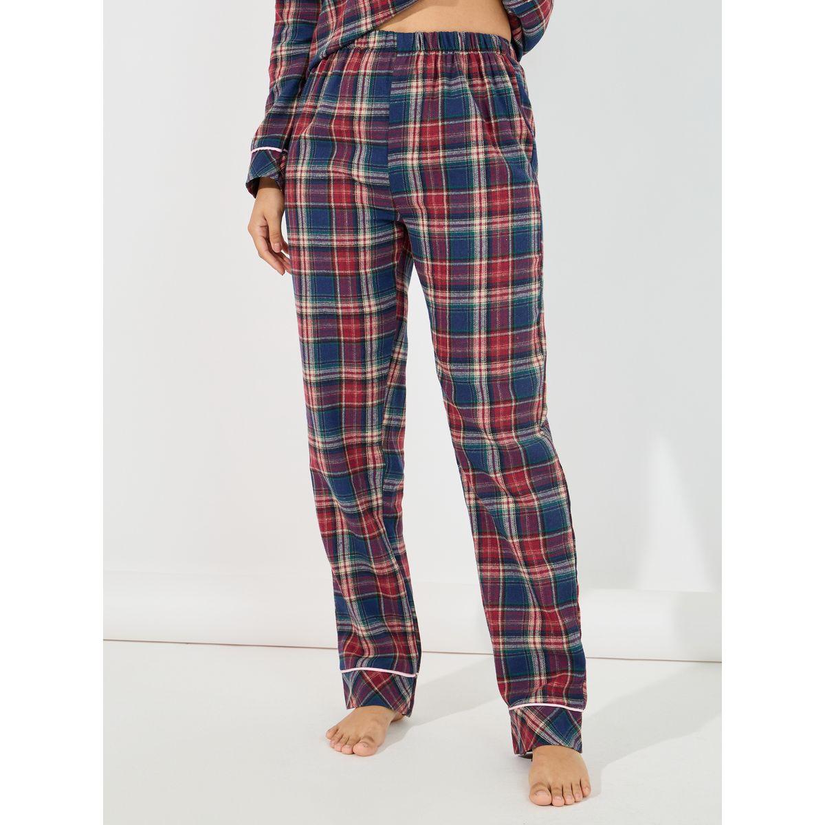 Styli Unwind Checked Button Through Shirt & Pyjama Set-women-clothing-nightwear-pyjamas-longsets-image-5
