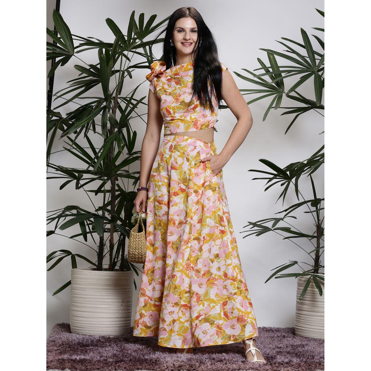 طقم منسق من تنورة طويلة مع بلوزة بياقة قارب سيرا × ستايلي-women-clothing-coordsets-image-5