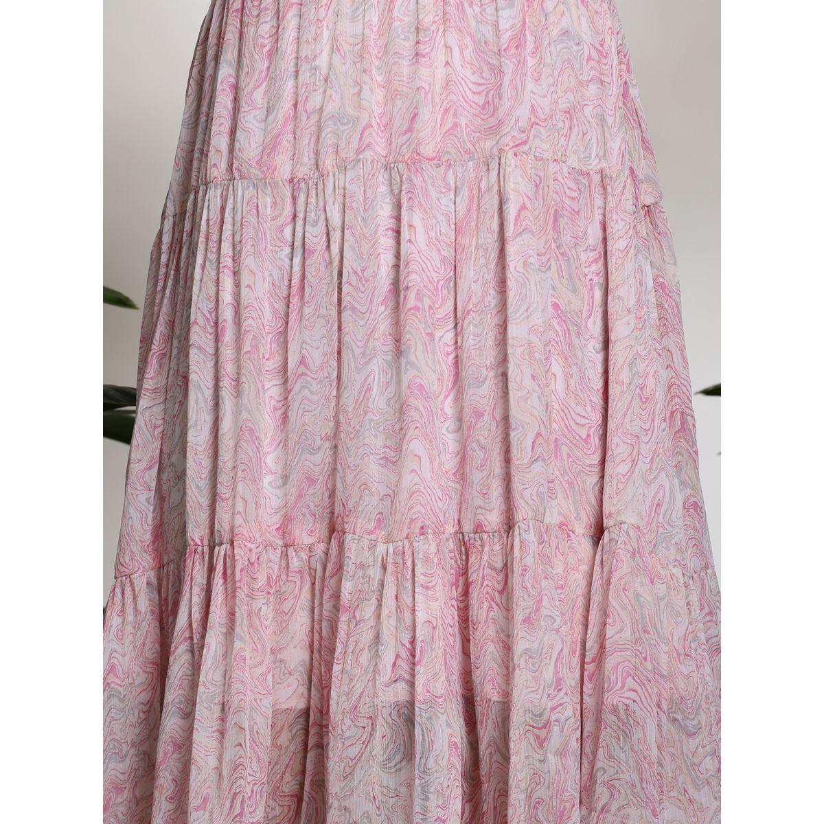 Sera X Styli  Marbled Print V Neck A-Line Midi Dress-women-clothing-dresses-image-4