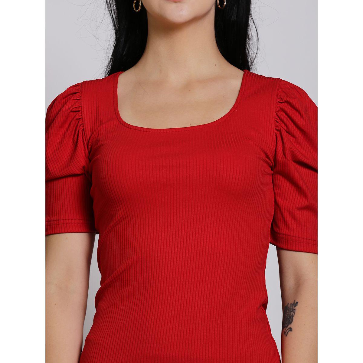Sera X Styli  Rib Bodycon Mini Dress with Puff Sleeves-women-clothing-dresses-image-4