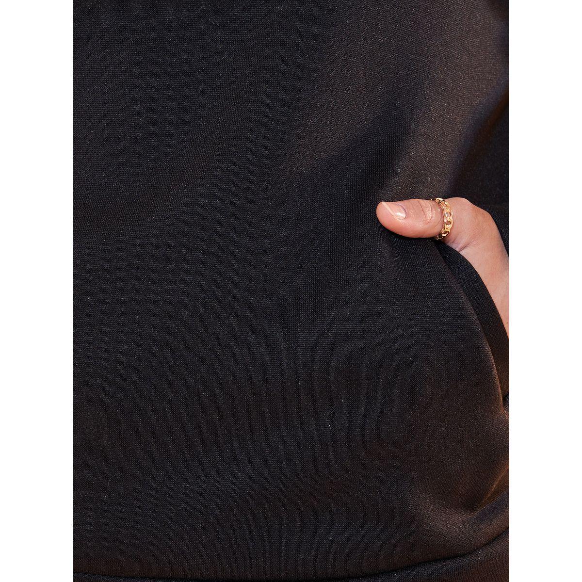 Styli Solid Half-Zip Detail Dropped Shoulder Sweatshirt-women-winterwear-hoodiesandsweatshirts-sweatshirts-image-4