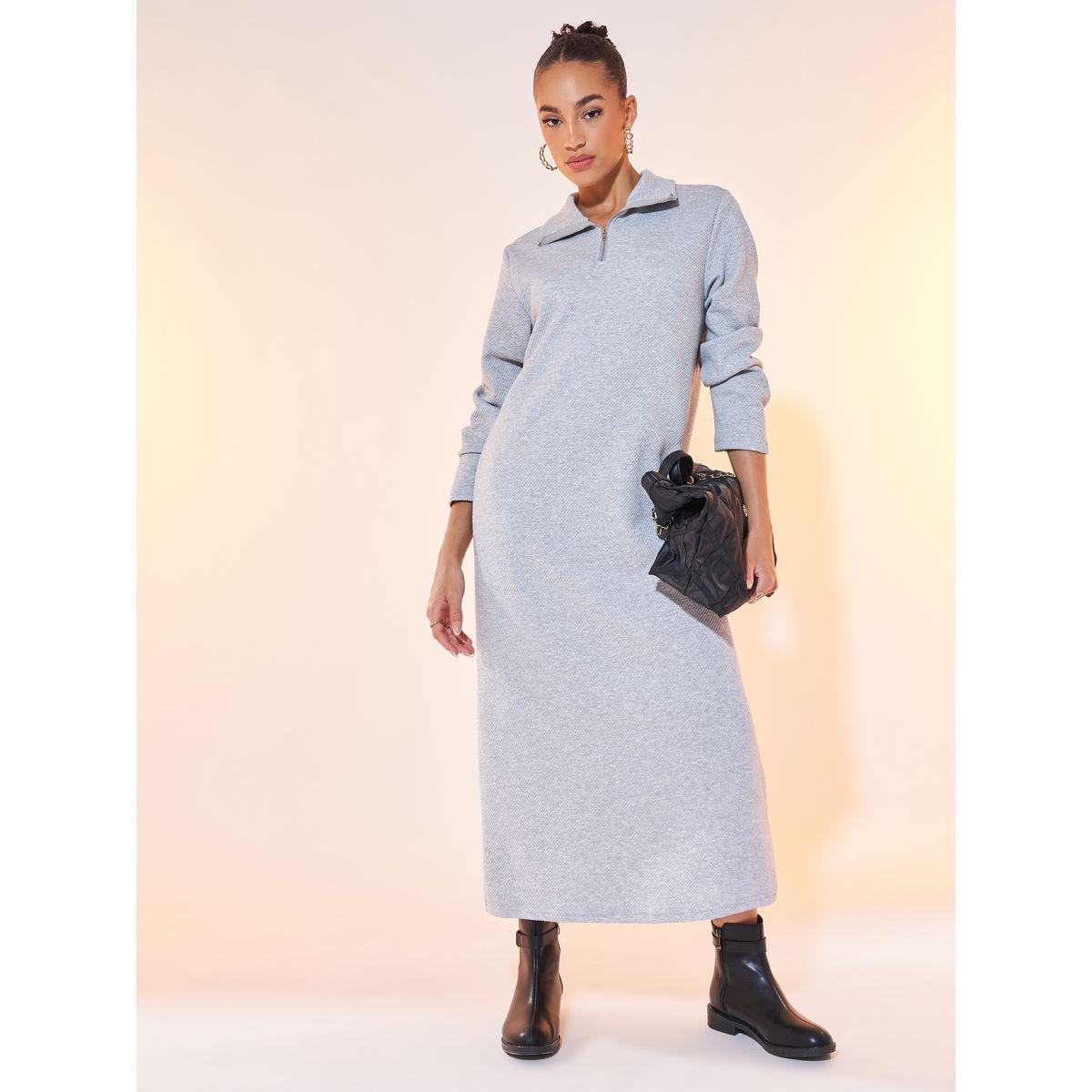 فستان طويل سادة بأكمام طويلة-women-clothing-dresses-image-1