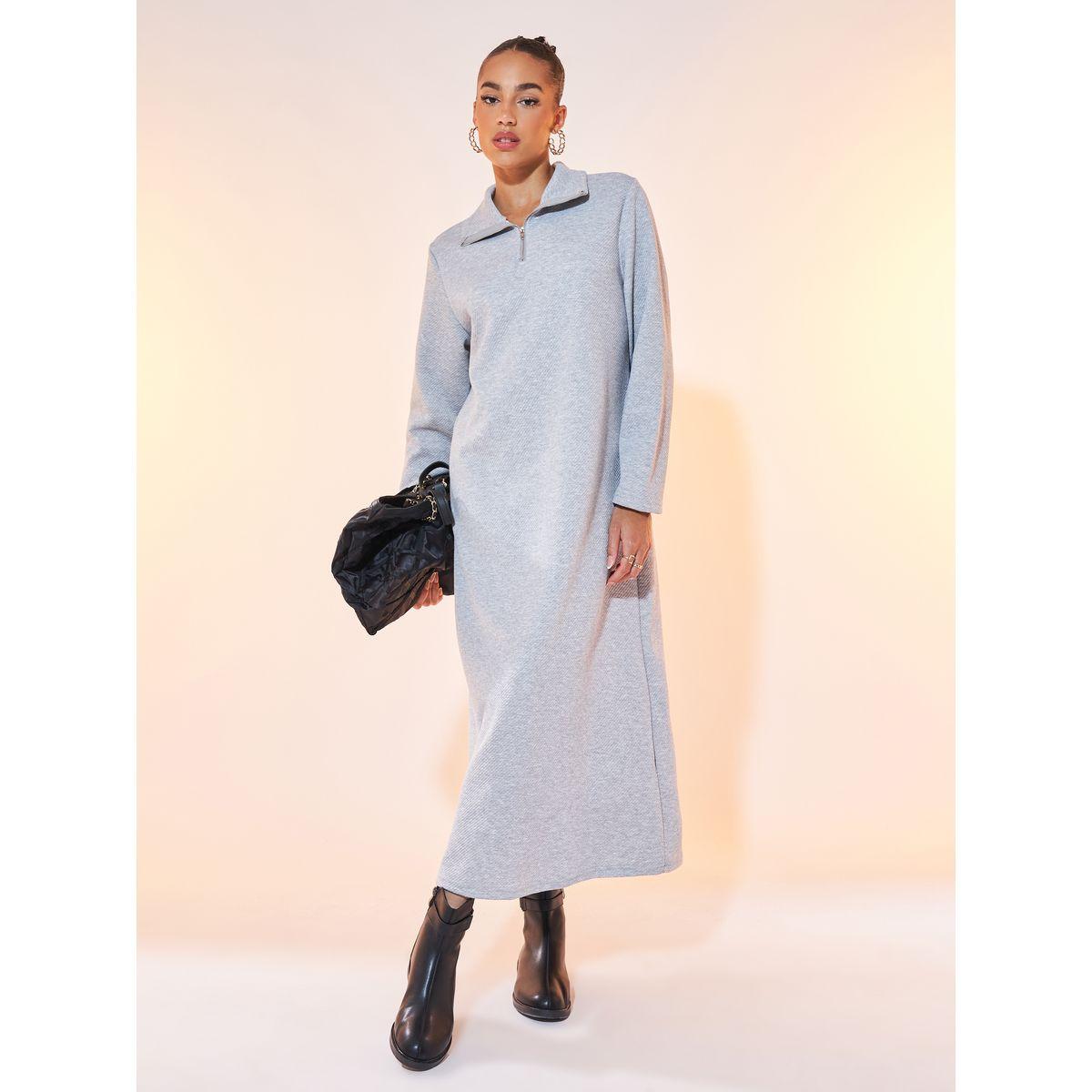 فستان طويل سادة بأكمام طويلة-women-clothing-dresses-image-2