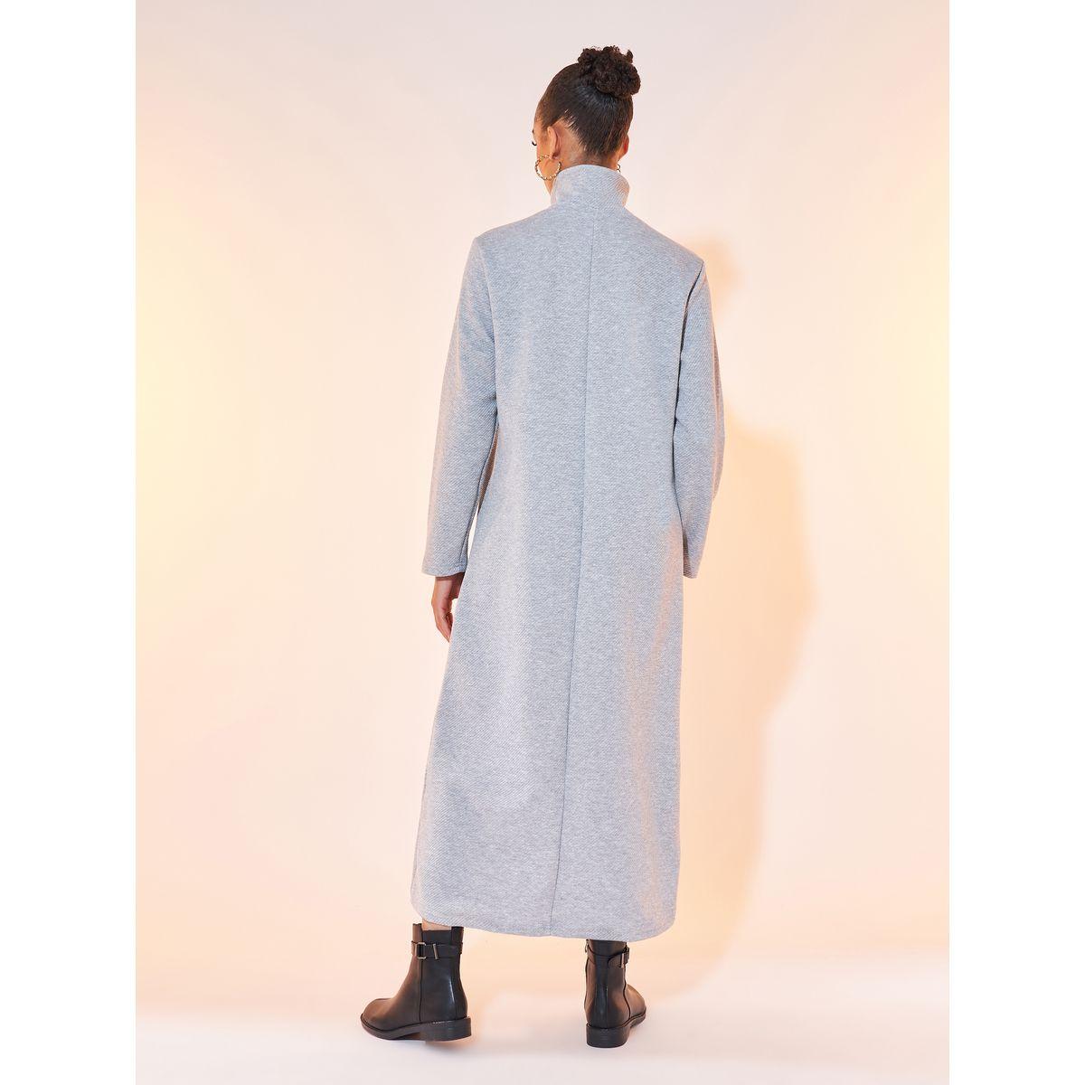 Styli Solid Half-Zip Long Sleeve Maxi Dress-women-clothing-dresses-image-6