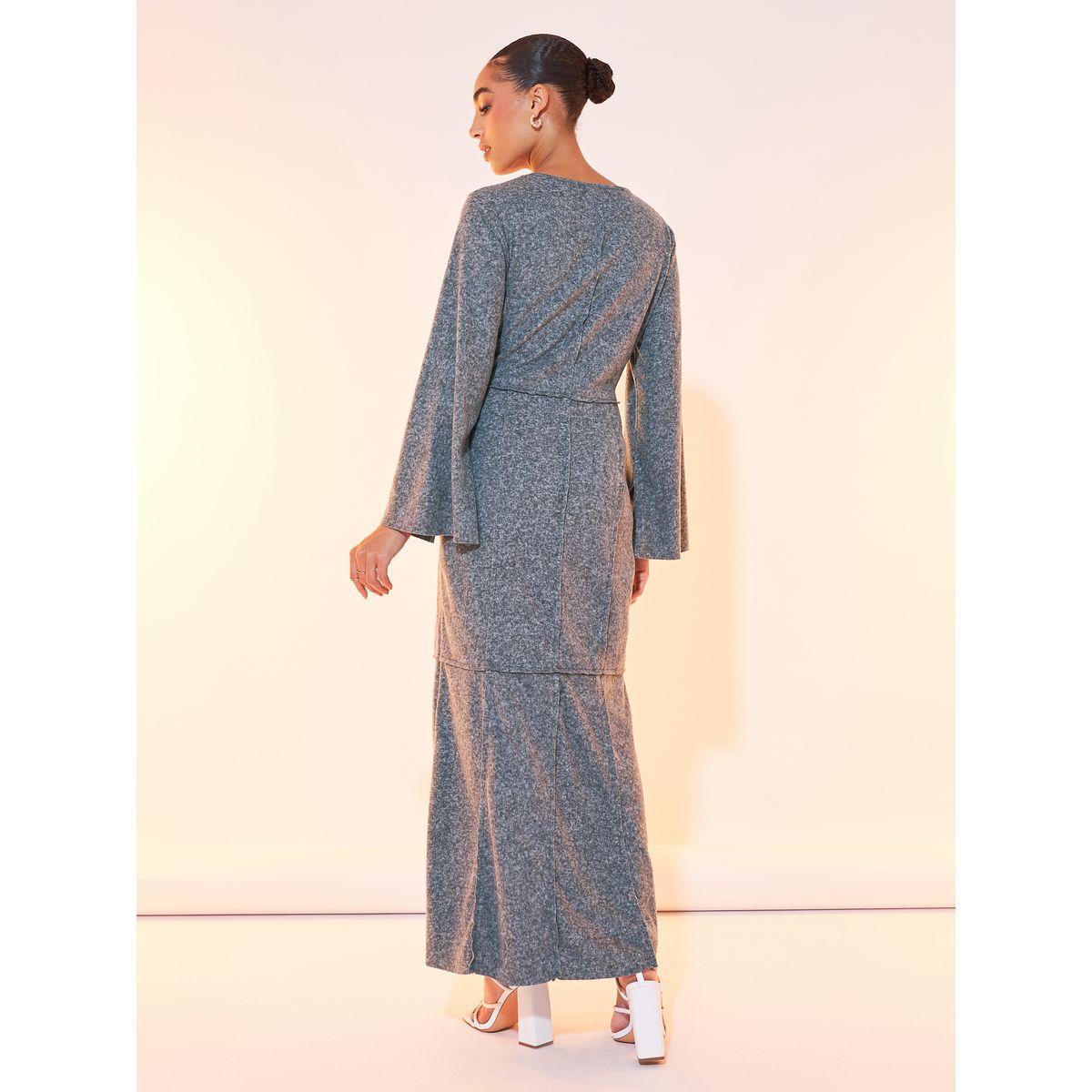Styli Solid Round Neck Long Sleeve Maxi Dress-women-clothing-dresses-image-6