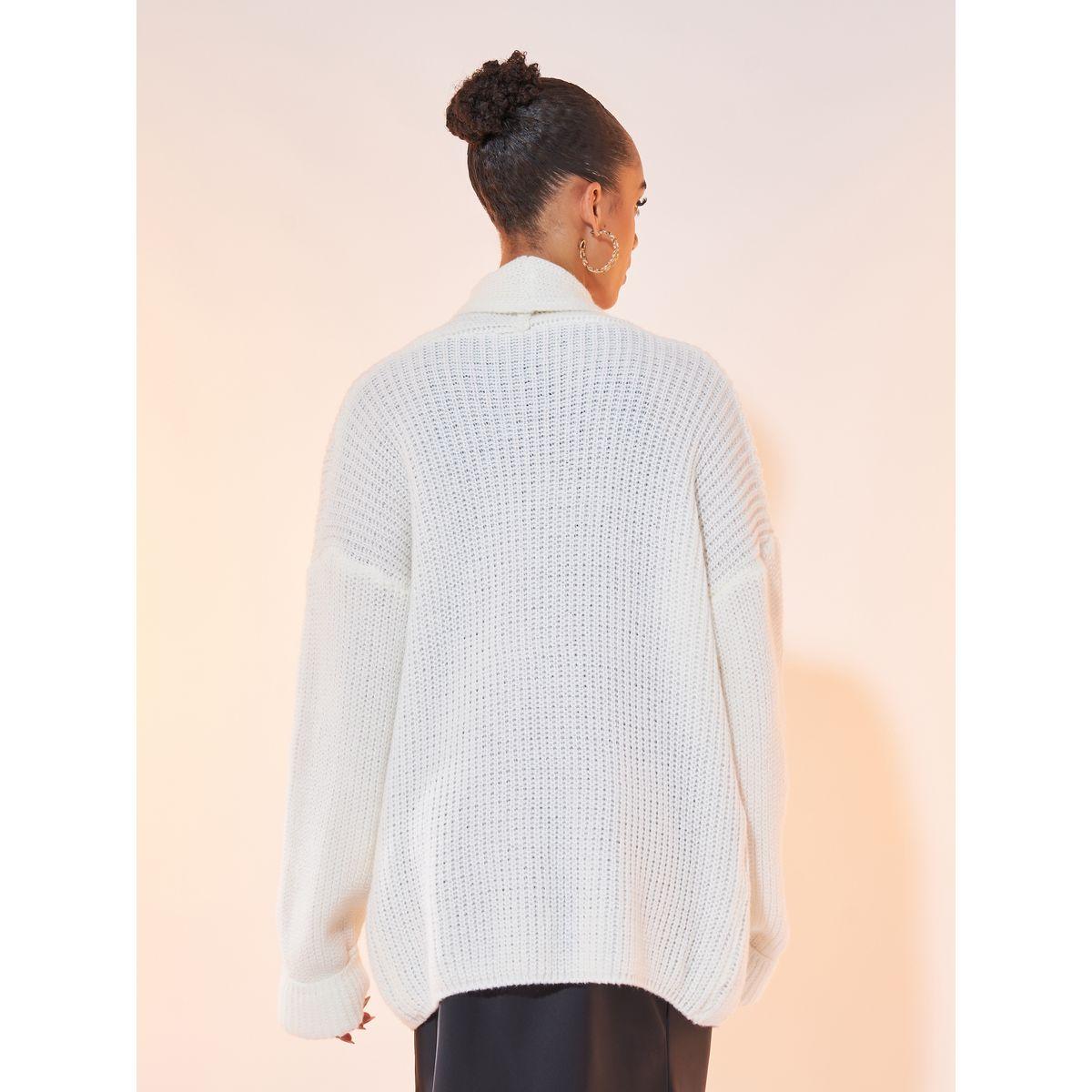 Styli Solid Long Sleeve Knitted Cardigan-women-winterwear-cardigansandjumpers-cardigans-image-4