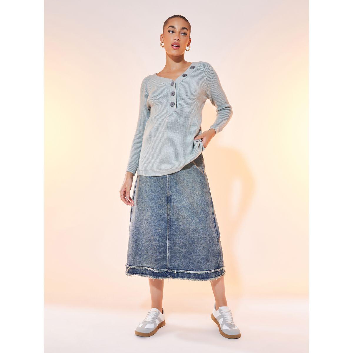 Styli Solid V Neck Front Button Sweater-women-clothing-cardigansandjumpers-jumpers-image-2