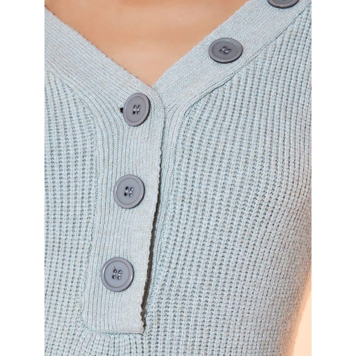 Styli Solid V Neck Front Button Sweater-women-clothing-cardigansandjumpers-jumpers-image-3