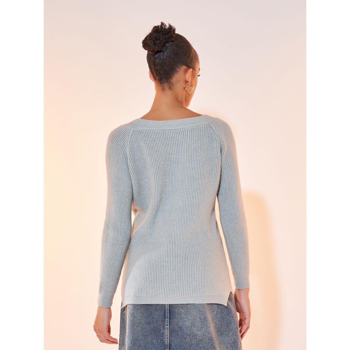 Styli Solid V Neck Front Button Sweater-women-clothing-cardigansandjumpers-jumpers-image-4