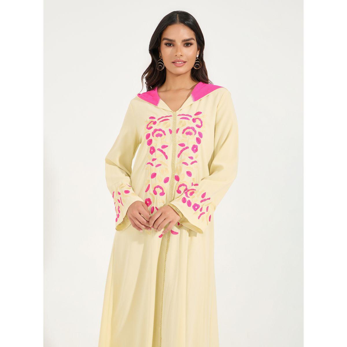 Styli Embroidered Hooded Kaftan with Long Sleeves-women-arabicclothing-kaftan-image-5