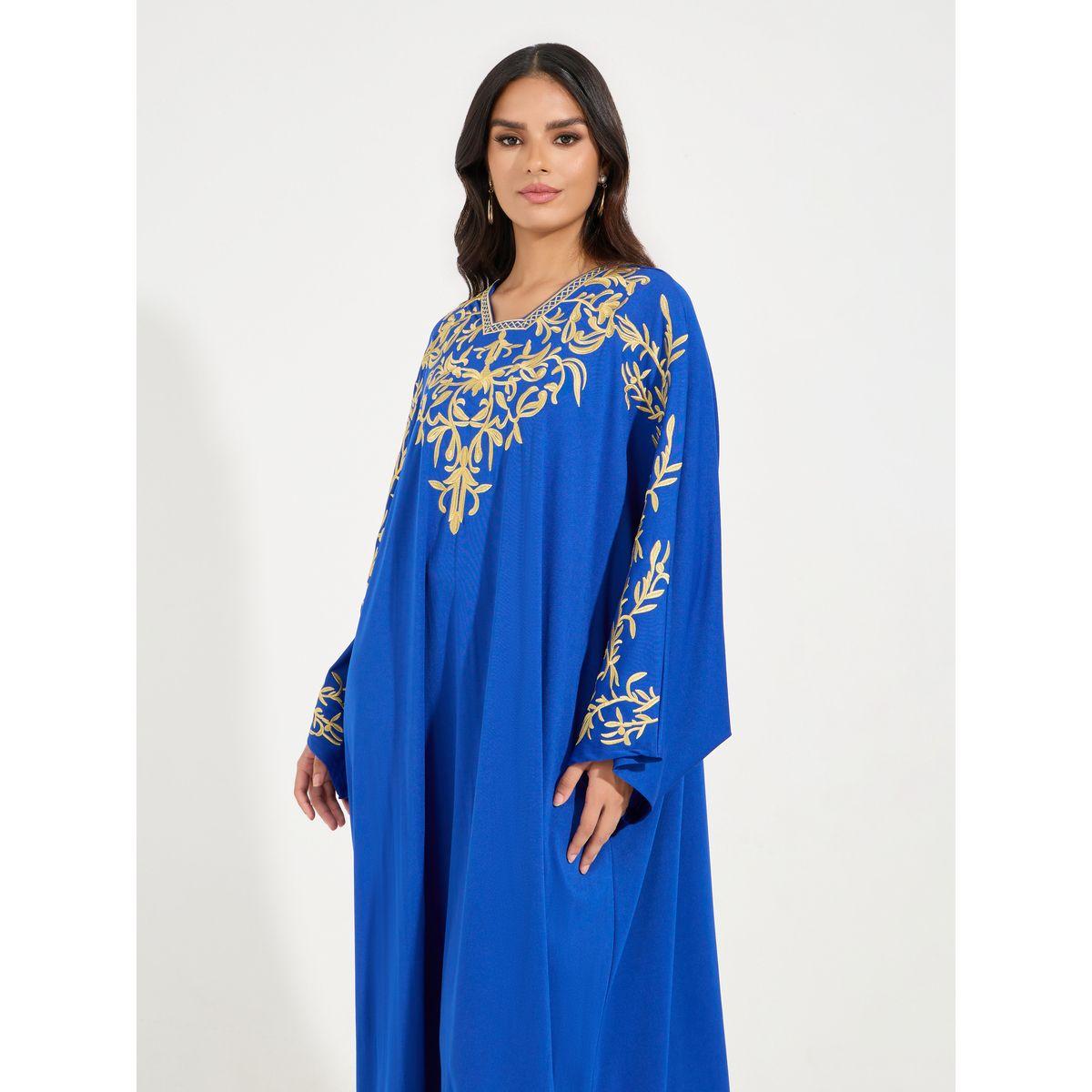 Styli Embroidered Kimono Sleeves Maxi Kaftan-women-arabicclothing-kaftan-image-5