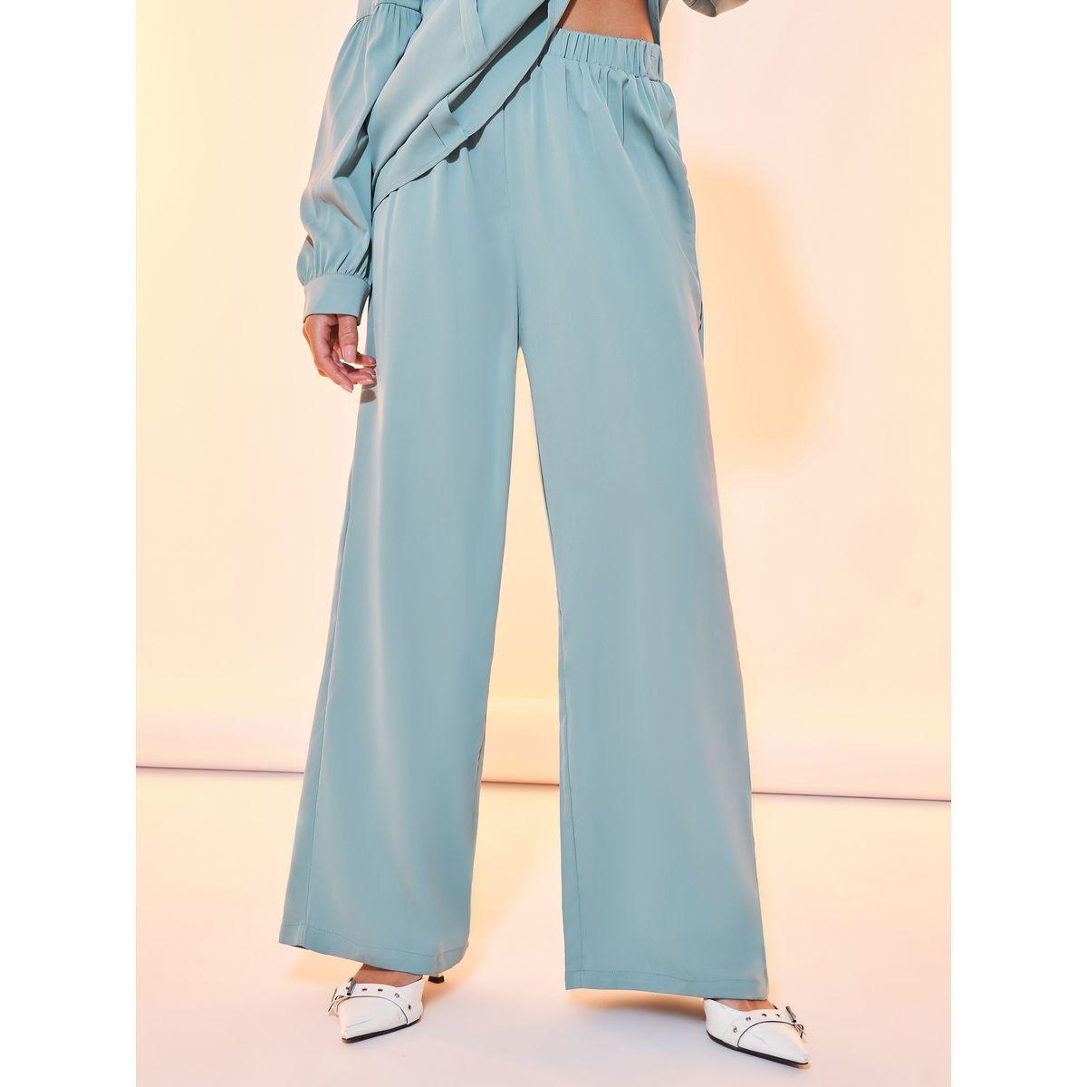 Styli Round Neck Solid Blouse & Pant Co-Ord-women-clothing-coordsets-image-5
