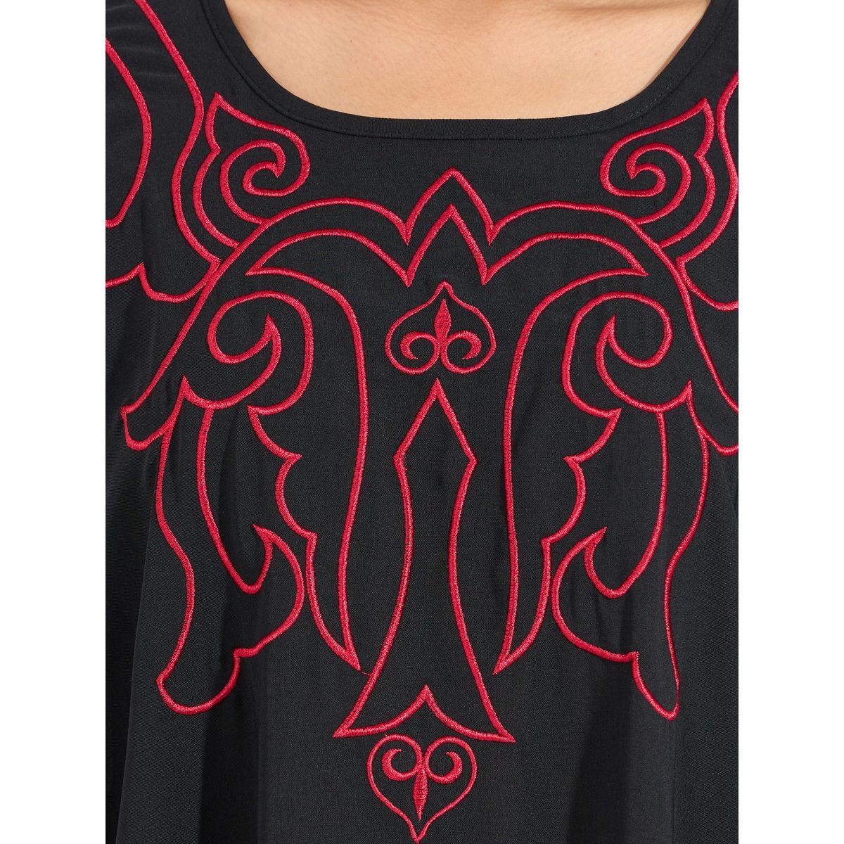 Styli Embroidered Panel Flared Sleeves Kaftan-women-arabicclothing-kaftan-image-3