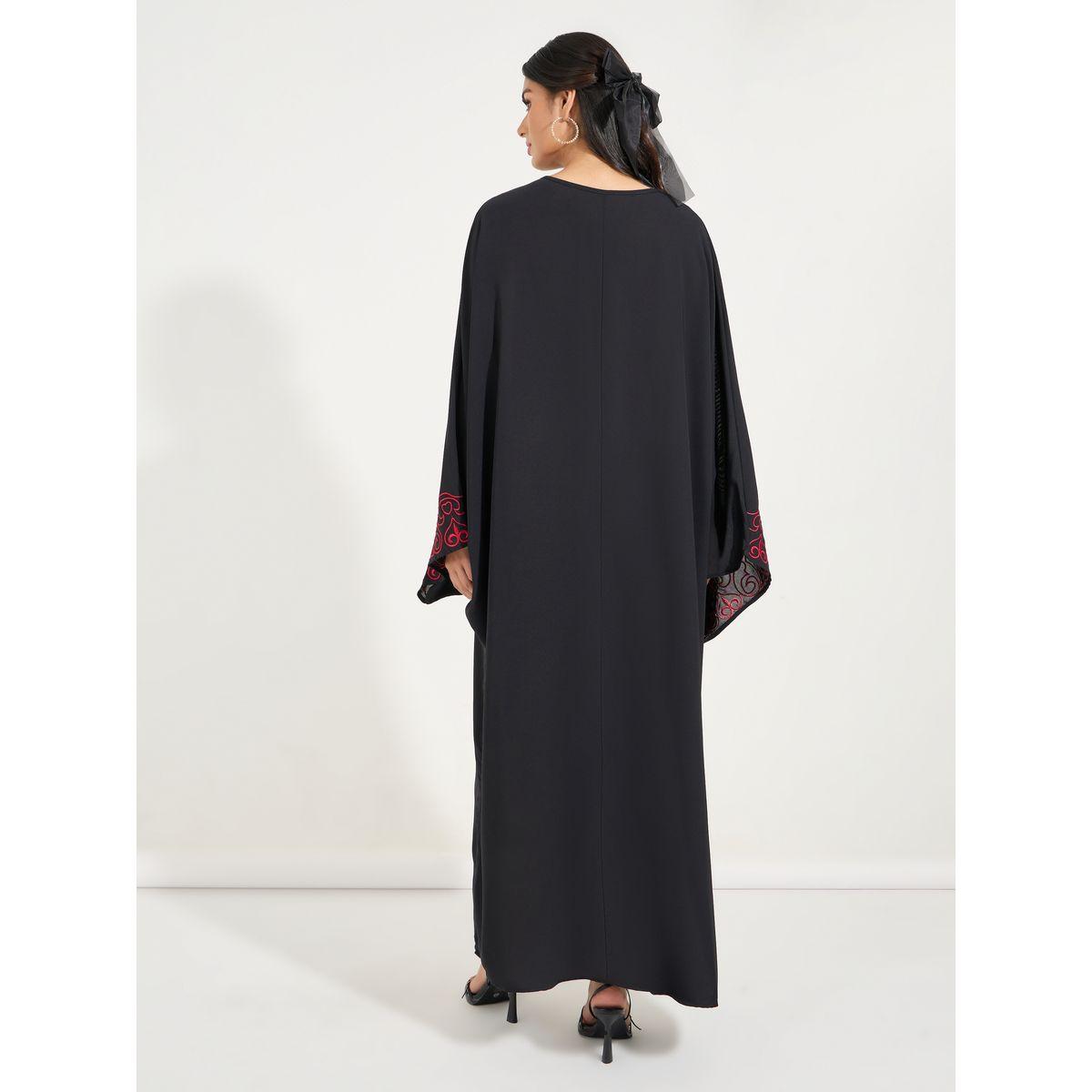 Styli Embroidered Panel Flared Sleeves Kaftan-women-arabicclothing-kaftan-image-6