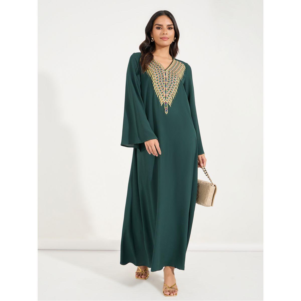 جلابية بتفاصيل مُطرّزة وأكمام واسعة-women-arabicclothing-jalabiyas-image-1