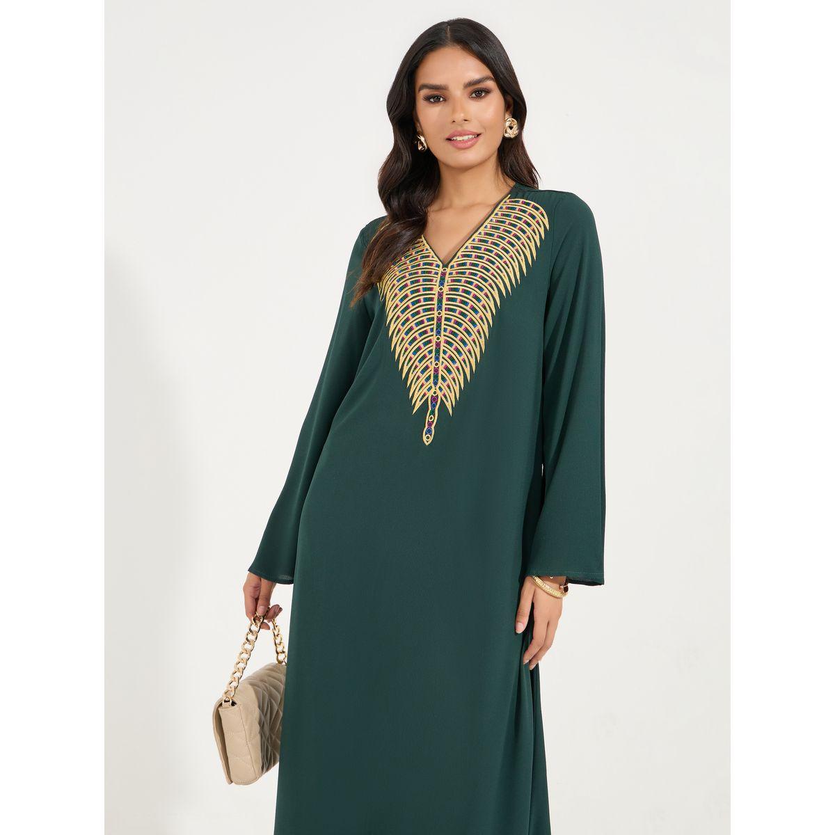 جلابية بتفاصيل مُطرّزة وأكمام واسعة-women-arabicclothing-jalabiyas-image-2