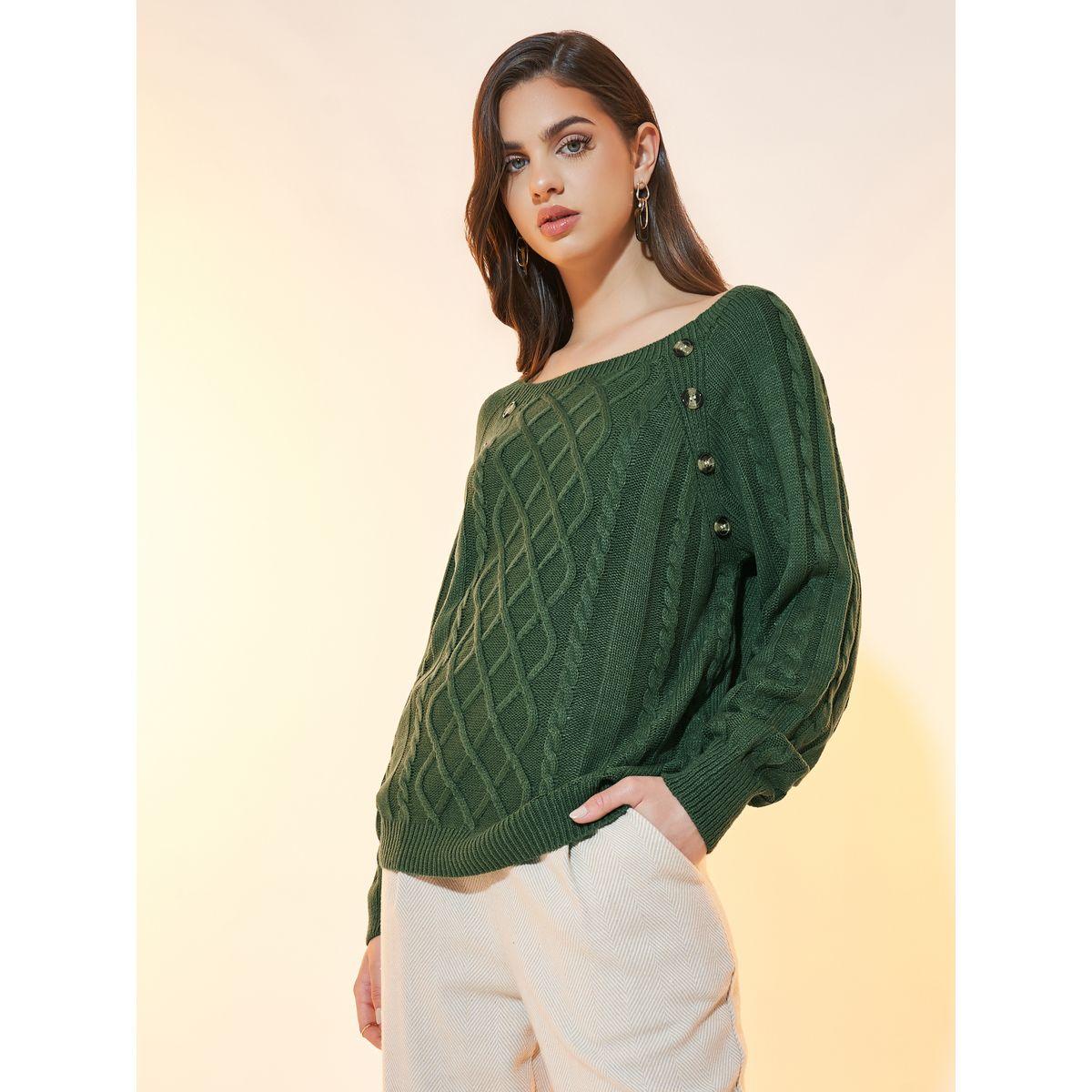 سويتر محبوك بقصة مريحة وأزرار غلق-women-clothing-cardigansandjumpers-jumpers-image-1