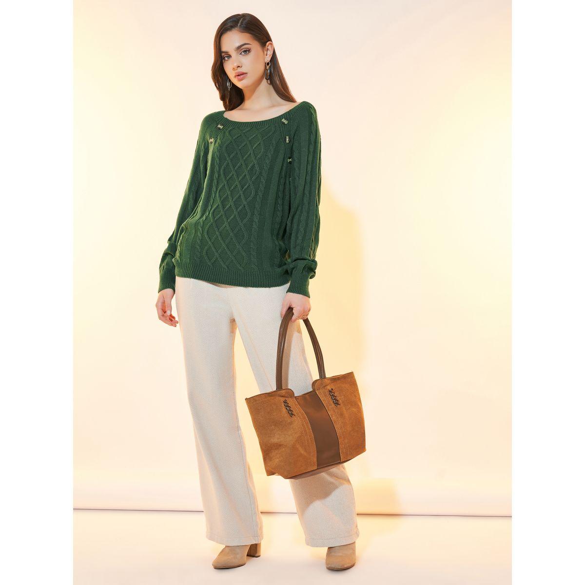 سويتر محبوك بقصة مريحة وأزرار غلق-women-clothing-cardigansandjumpers-jumpers-image-2