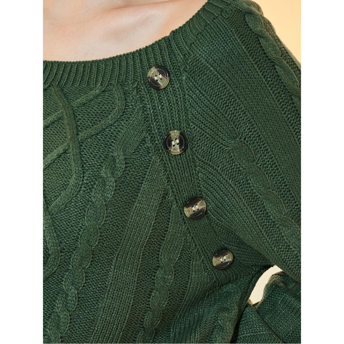سويتر محبوك بقصة مريحة وأزرار غلق-women-clothing-cardigansandjumpers-jumpers-image-3