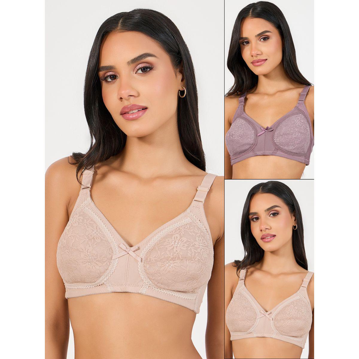 Styli Pack of 2 - Padded Non Wired Lace Cup Full Support Bra-women-clothing-lingerie-bras-image-1