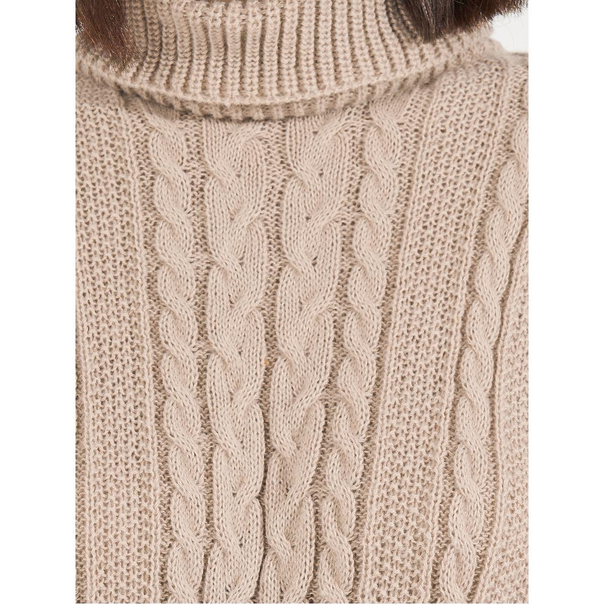 Styli Limited Cable Knit Sweater Midi Dress with Color Block Sleeves-women-clothing-dresses-image-3