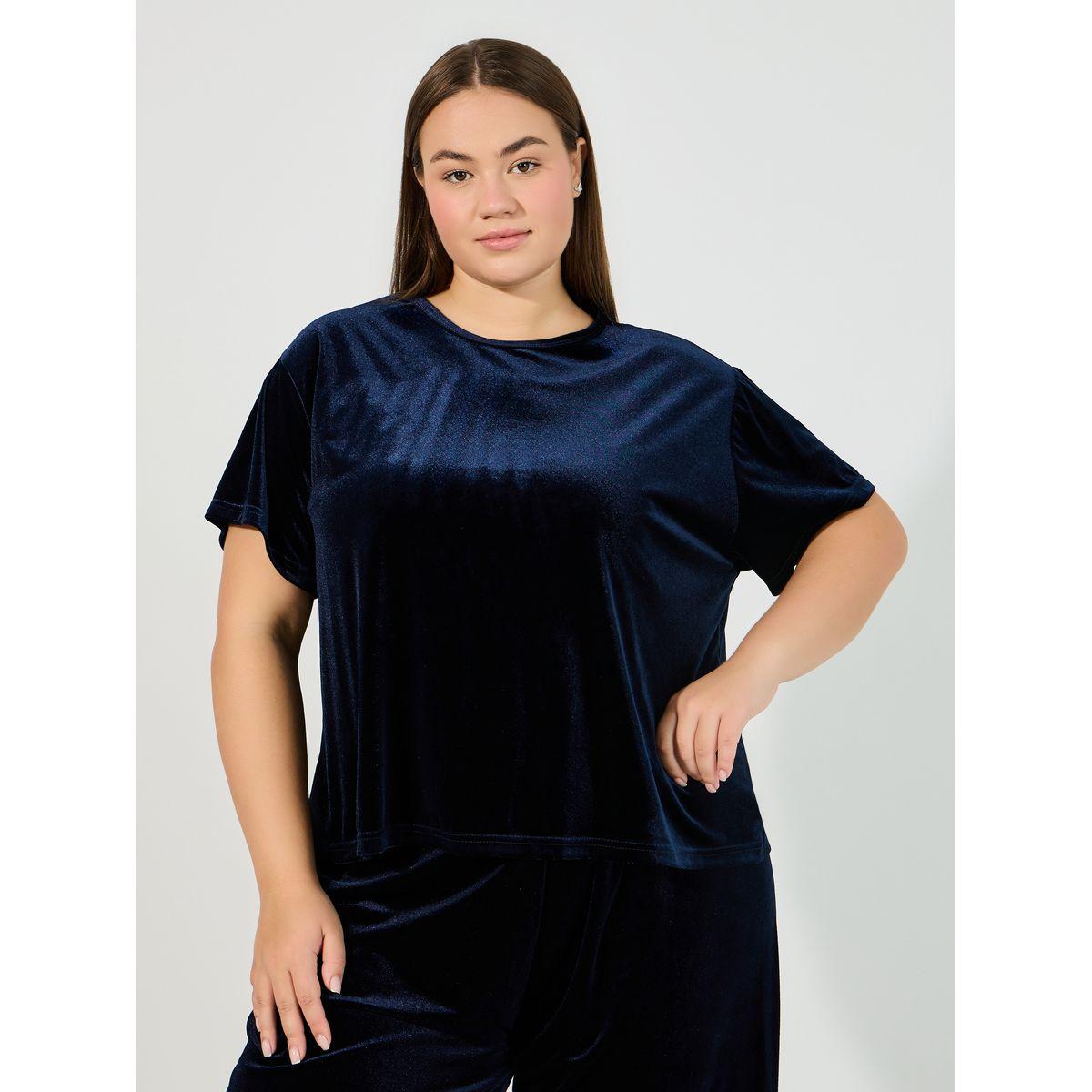 Styli Unwind Plus Size Velvet Look Top & Pyjama Set-women-clothing-nightwear-pyjamas-longsets-image-2