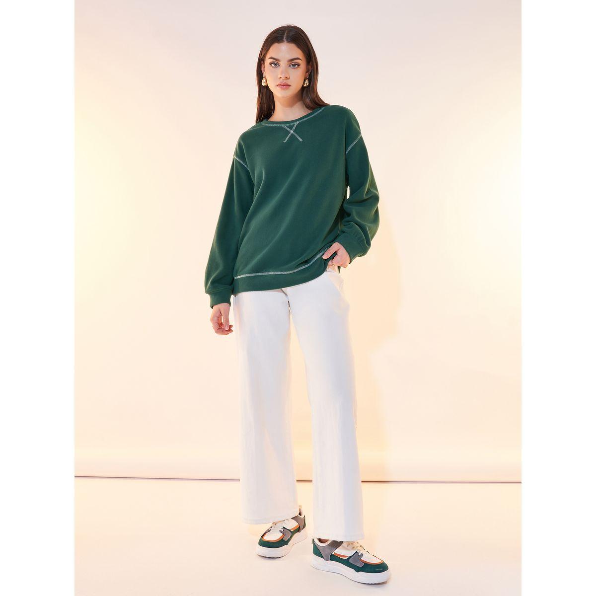 Styli Oversized Slogan Sweatshirt with Overlock Seam Detail-women-winterwear-hoodiesandsweatshirts-sweatshirts-image-3