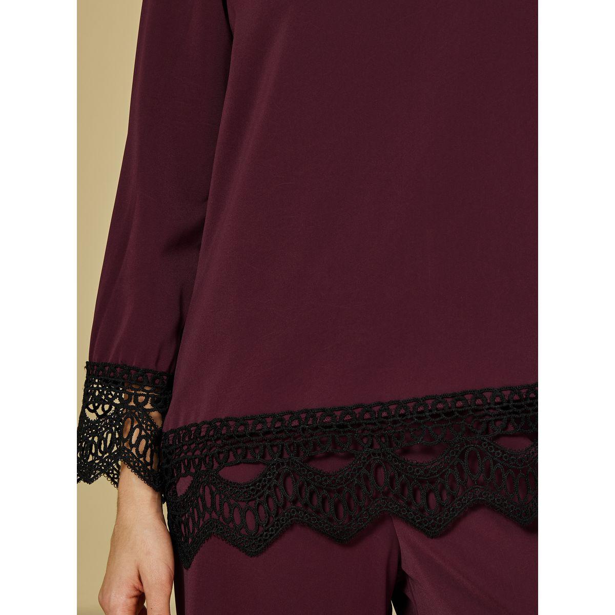Styli Lace Insert Top & Wide Leg Pants Modest Set-women-clothing-coordsets-image-4