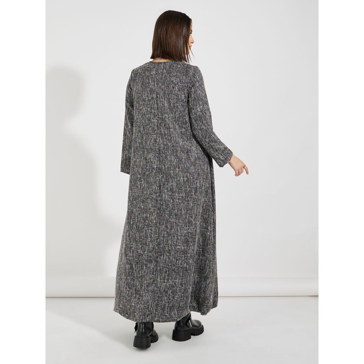 عباية طويلة مفتوحة بمظهر تويد-women-arabicclothing-abayas-image-6