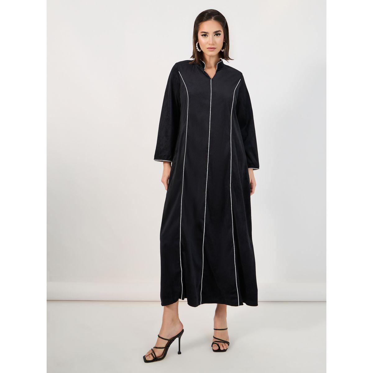 جلابية بياقة قائمة وتفاصيل محزوزة-women-arabicclothing-jalabiyas-image-4