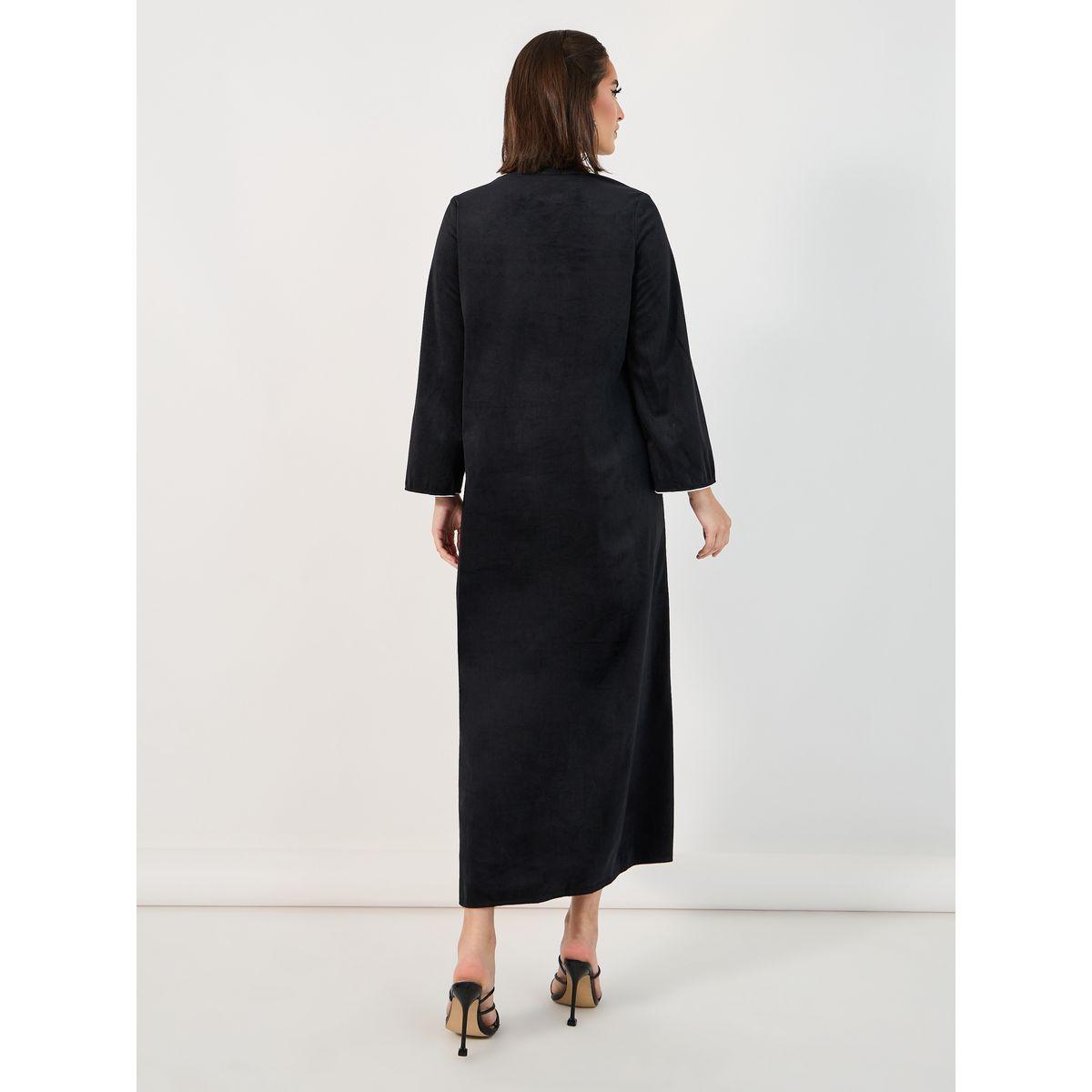 جلابية بياقة قائمة وتفاصيل محزوزة-women-arabicclothing-jalabiyas-image-6