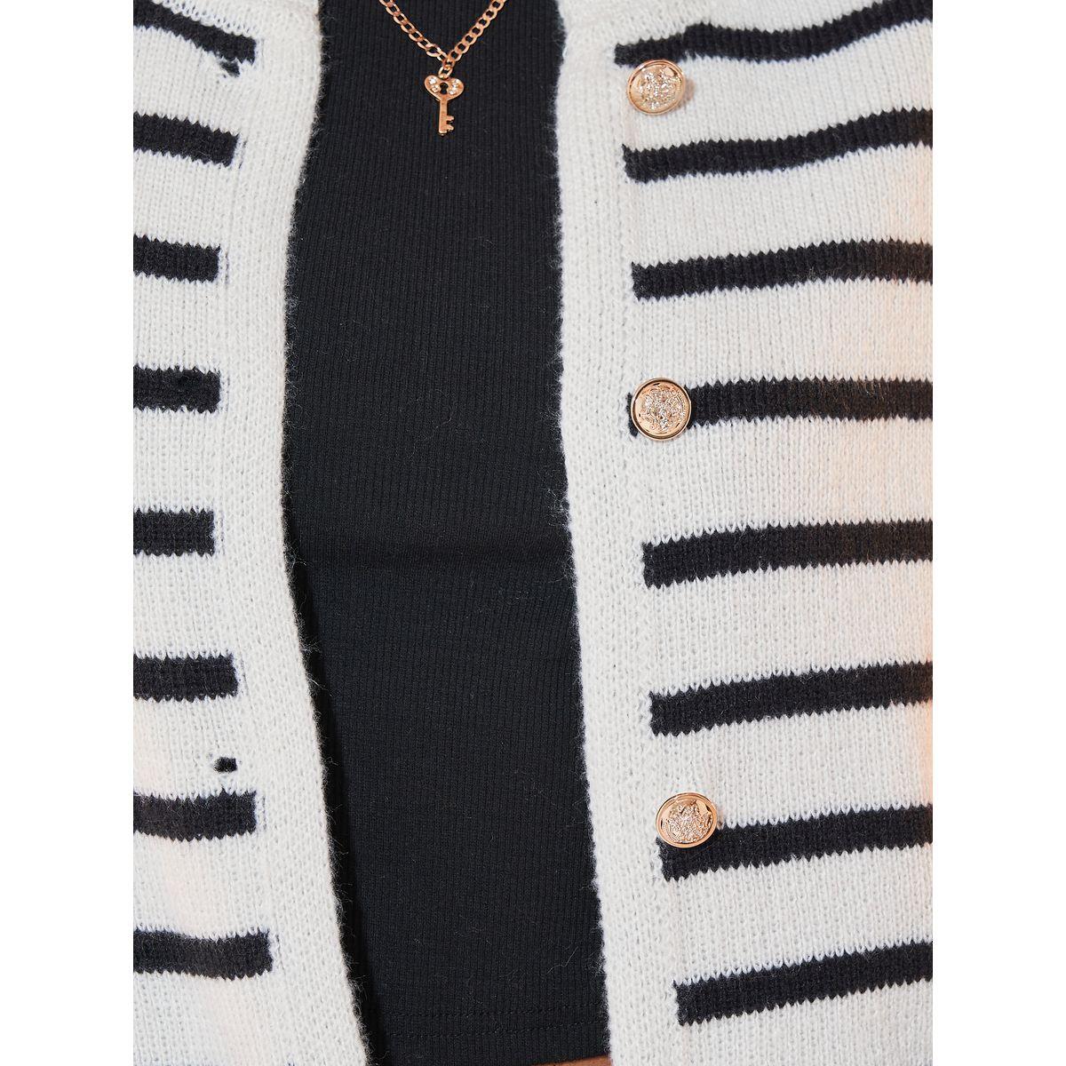 Styli Striped Long Sleeve Cardigan-women-winterwear-cardigansandjumpers-cardigans-image-4