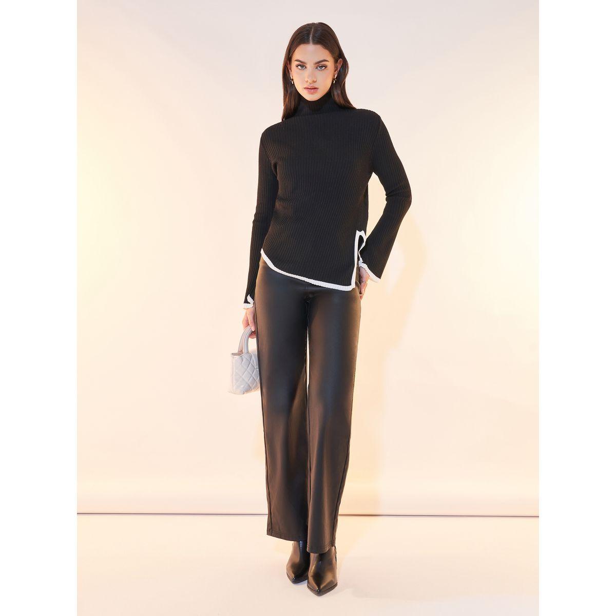 Styli Contrast Trim Asymmetric Hem Sweater-women-clothing-cardigansandjumpers-jumpers-image-2