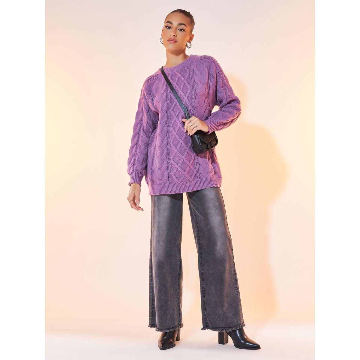 Styli Solid Round Neck Long Sleeve Sweaters-women-clothing-cardigansandjumpers-jumpers-image-2