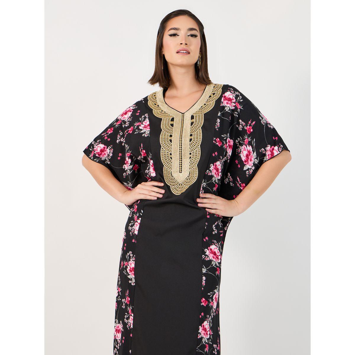 قفطان محبوك بنمط كتل الالوان-women-arabicclothing-kaftan-image-2