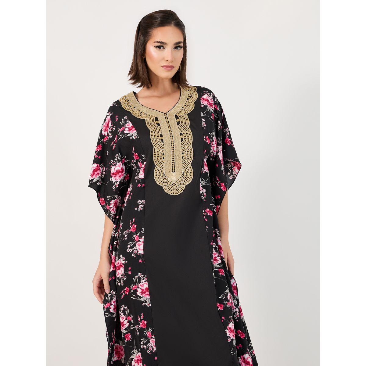 قفطان محبوك بنمط كتل الالوان-women-arabicclothing-kaftan-image-5