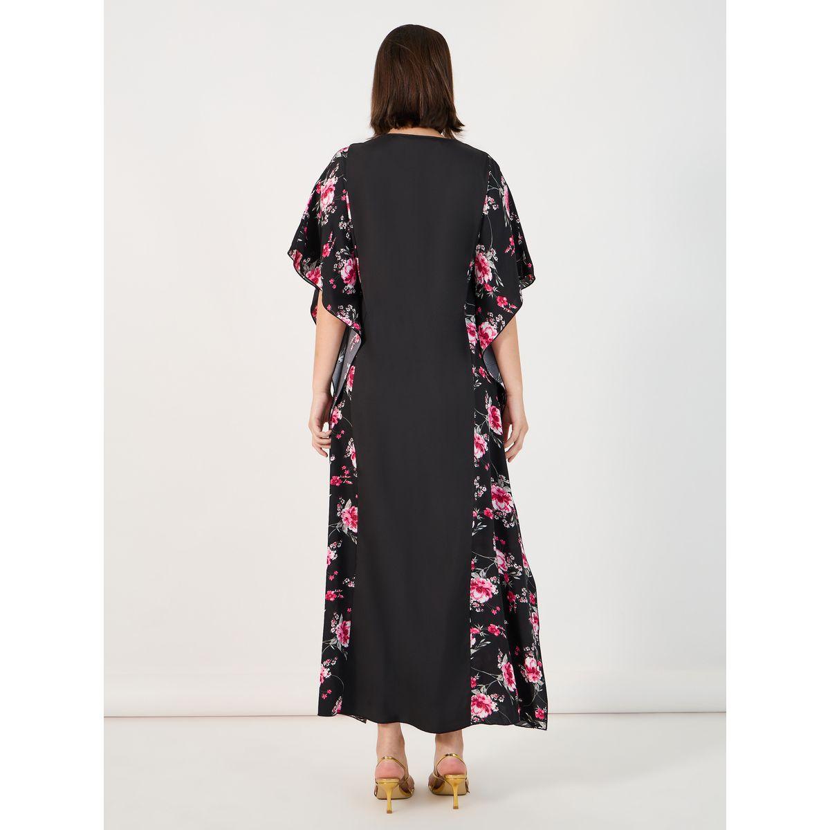 Styli Color Block Printed Kaftan with Lace Patch-women-arabicclothing-kaftan-image-6