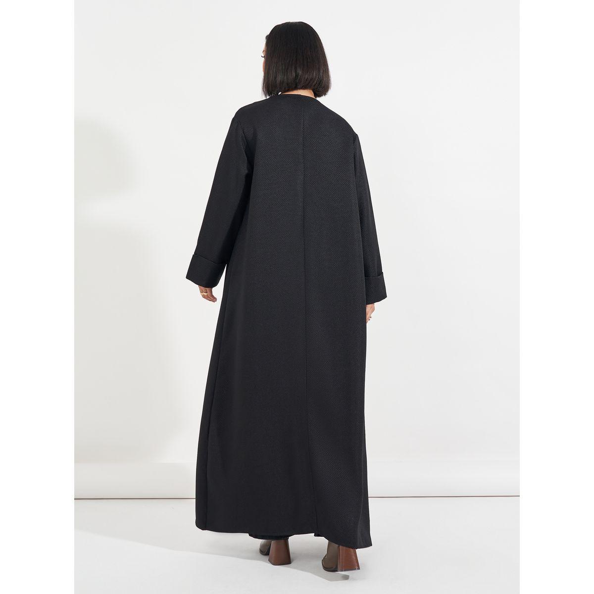 Styli Tweed Maxi Abaya with Button Detail-women-arabicclothing-abayas-image-4