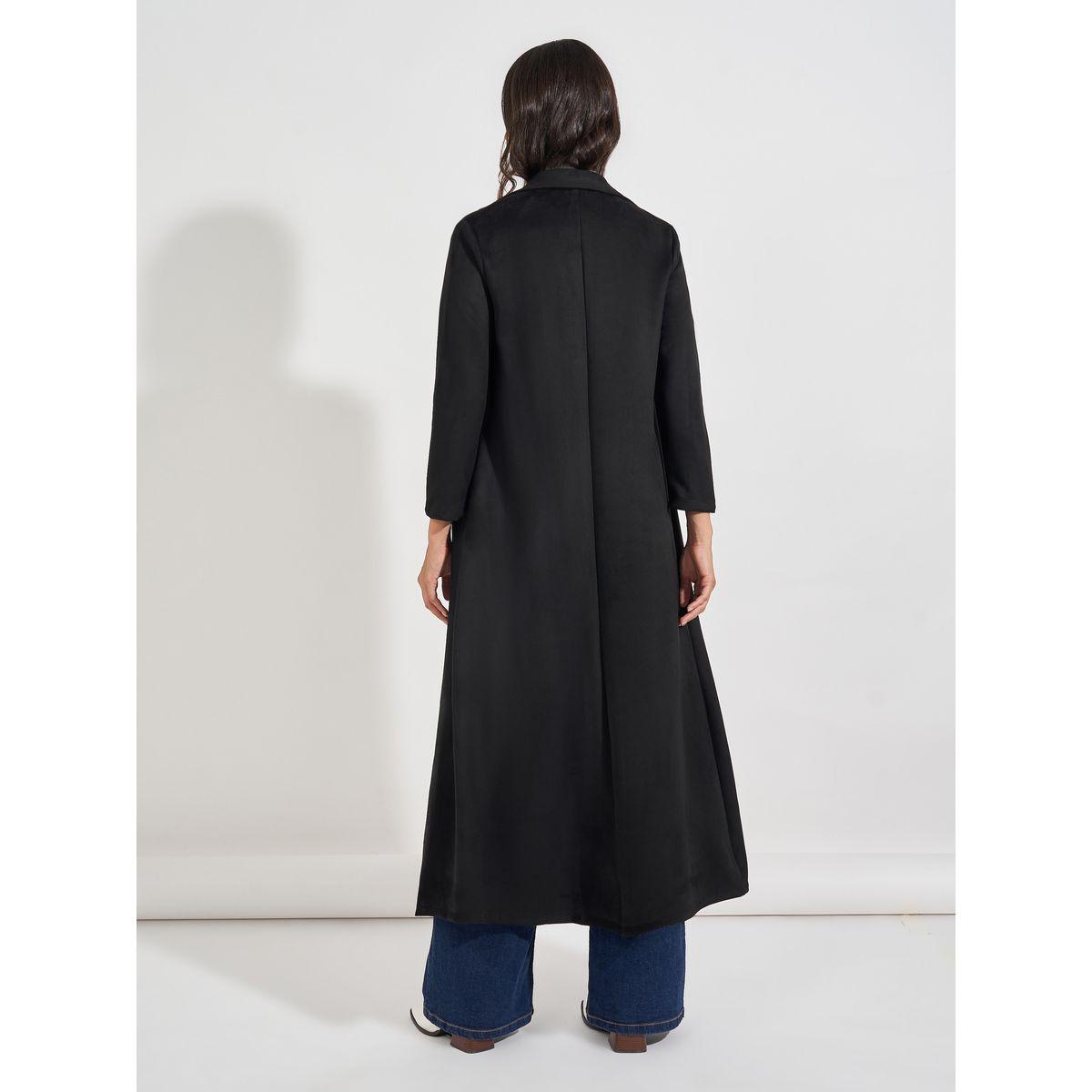 Styli Suede Look Winter Abaya with Notch Lapel-women-arabicclothing-abayas-image-4