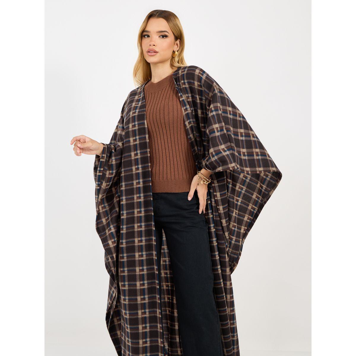 عباية كيب بنمط رداء مطبعة بطبعة مربعات-women-arabicclothing-abayas-image-3