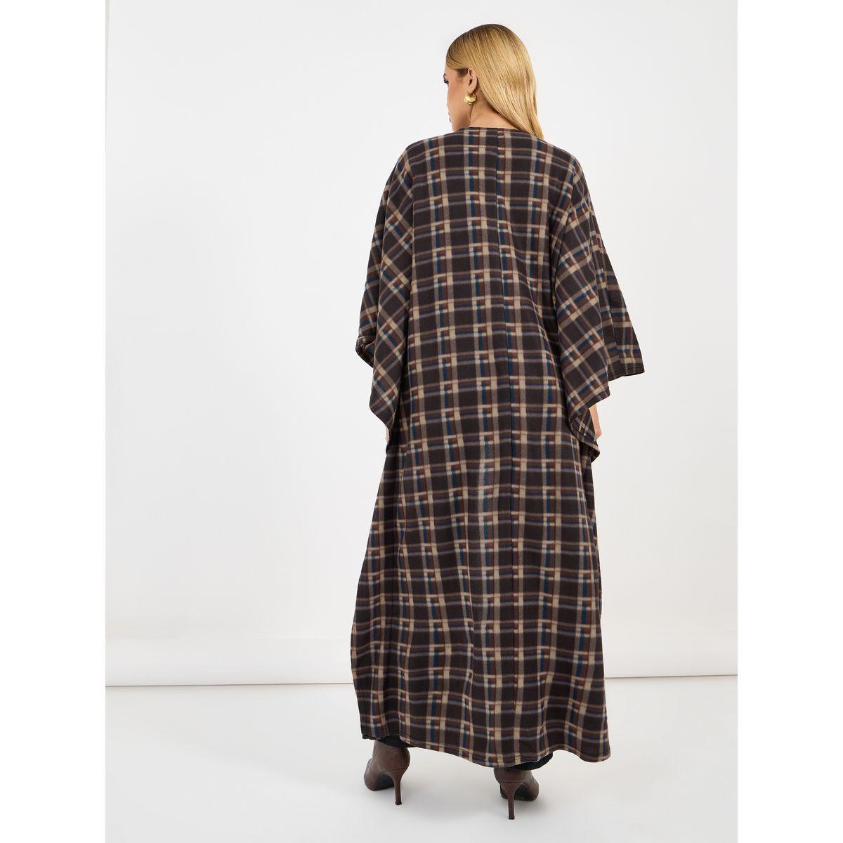 عباية كيب بنمط رداء مطبعة بطبعة مربعات-women-arabicclothing-abayas-image-1