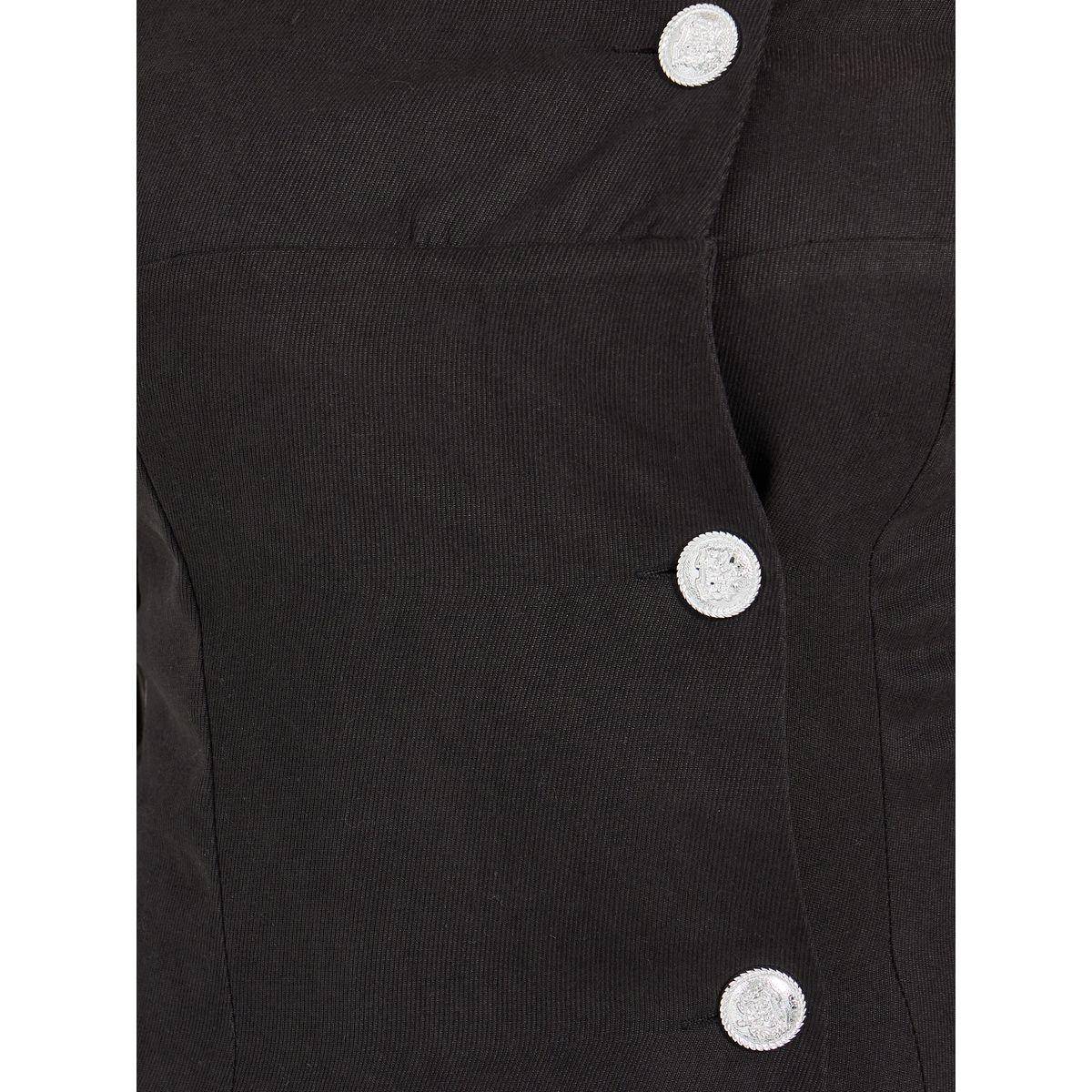 Styli Off Shoulder Neck Contrast Button Blazer Midi Dress-women-clothing-dresses-image-3