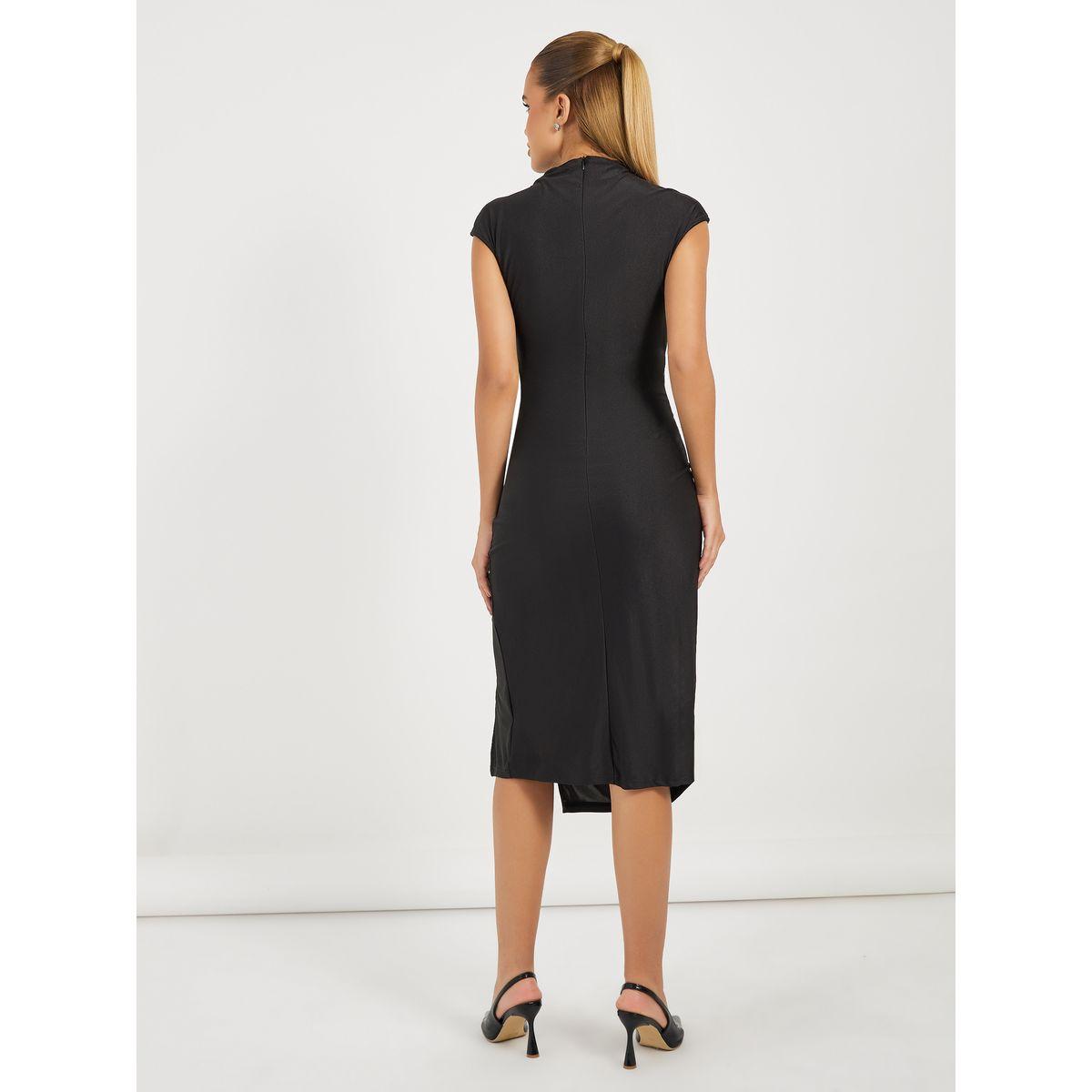 فستان ميدي ضيق بكسرات مع أزرار-women-clothing-dresses-image-4