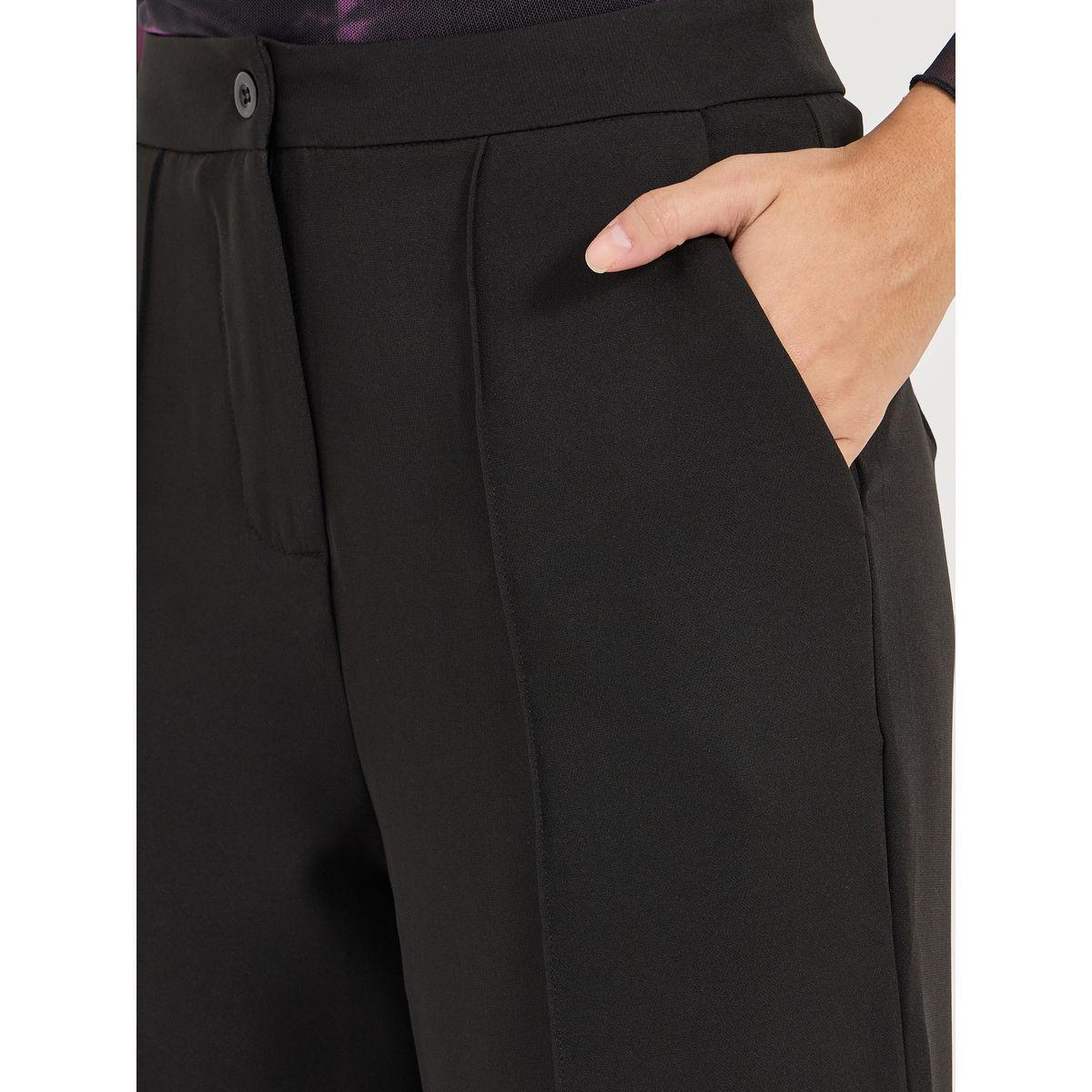 بنطال بأرجل واسعة وخصر عالي مع حزوز-women-clothing-bottoms-trousers-image-3