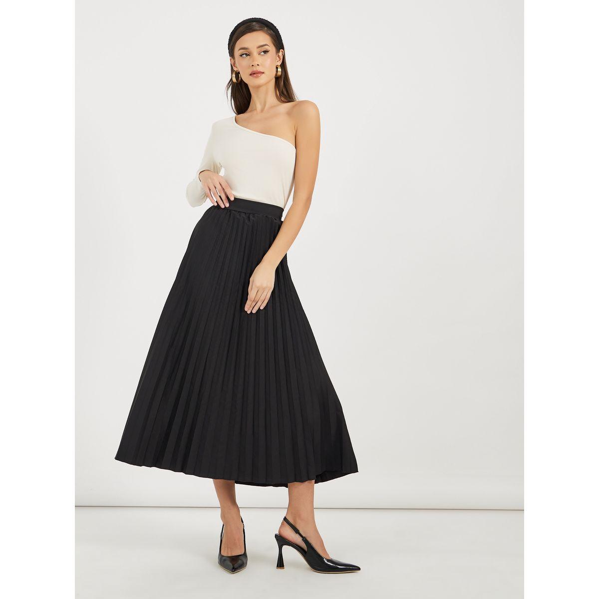 Styli Pleated A-Line Midi Skirt-women-clothing-bottoms-skirts-image-1