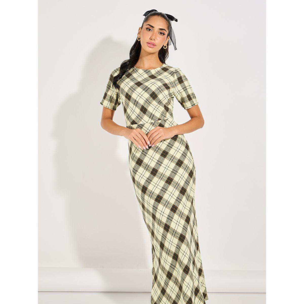 فستان طويل مطبع بطبعة مربعات-women-clothing-dresses-image-6
